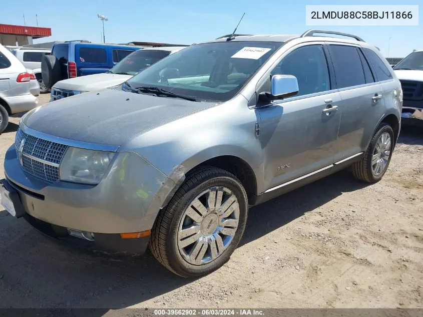 2008 Lincoln Mkx VIN: 2LMDU88C58BJ11866 Lot: 39562902