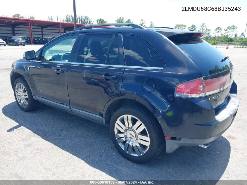 2008 Lincoln Mkx VIN: 2LMDU68C68BJ35243 Lot: 39618159