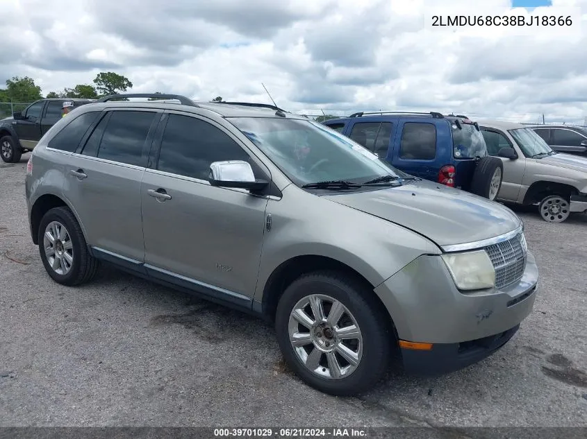 2008 Lincoln Mkx VIN: 2LMDU68C38BJ18366 Lot: 39701029