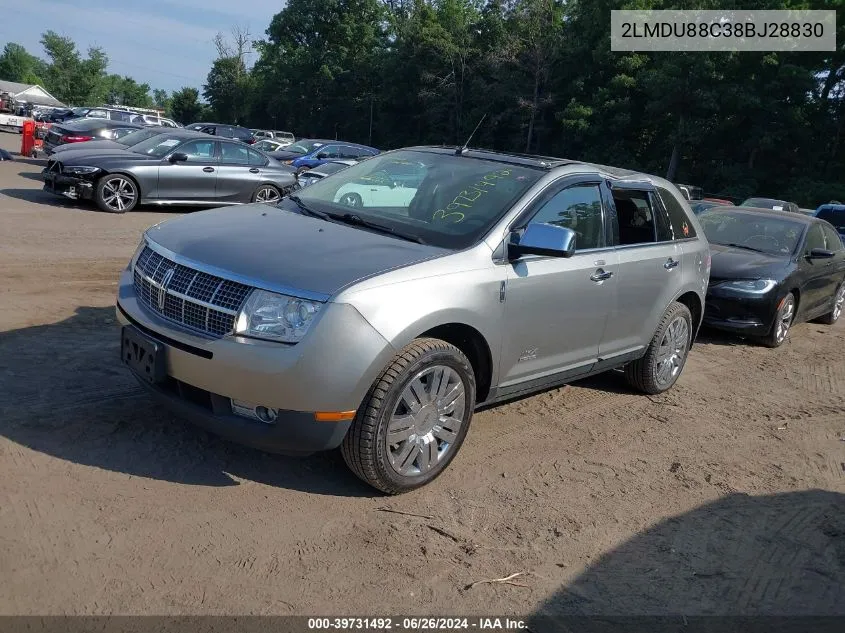 2008 Lincoln Mkx VIN: 2LMDU88C38BJ28830 Lot: 39731492