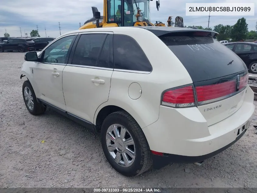 2008 Lincoln Mkx VIN: 2LMDU88C58BJ10989 Lot: 39733303