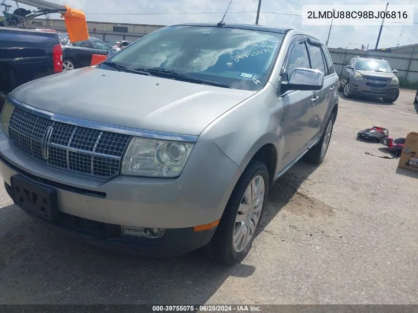 2008 Lincoln Mkx VIN: 2LMDU88C98BJ06816 Lot: 39755075