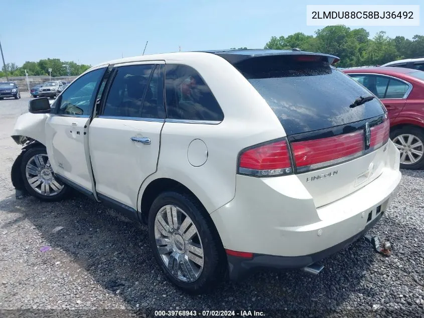 2008 Lincoln Mkx VIN: 2LMDU88C58BJ36492 Lot: 39768943