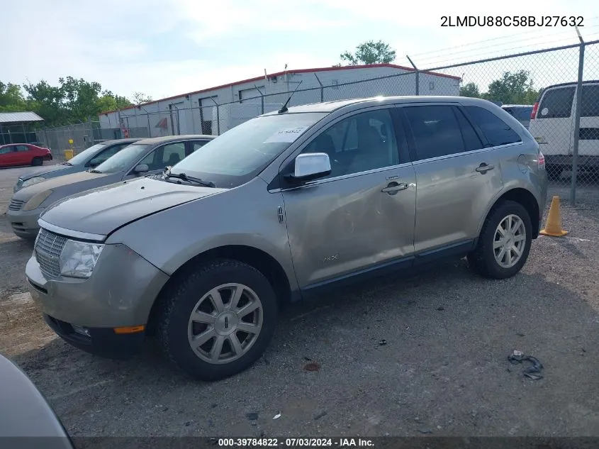 2008 Lincoln Mkx VIN: 2LMDU88C58BJ27632 Lot: 39784822