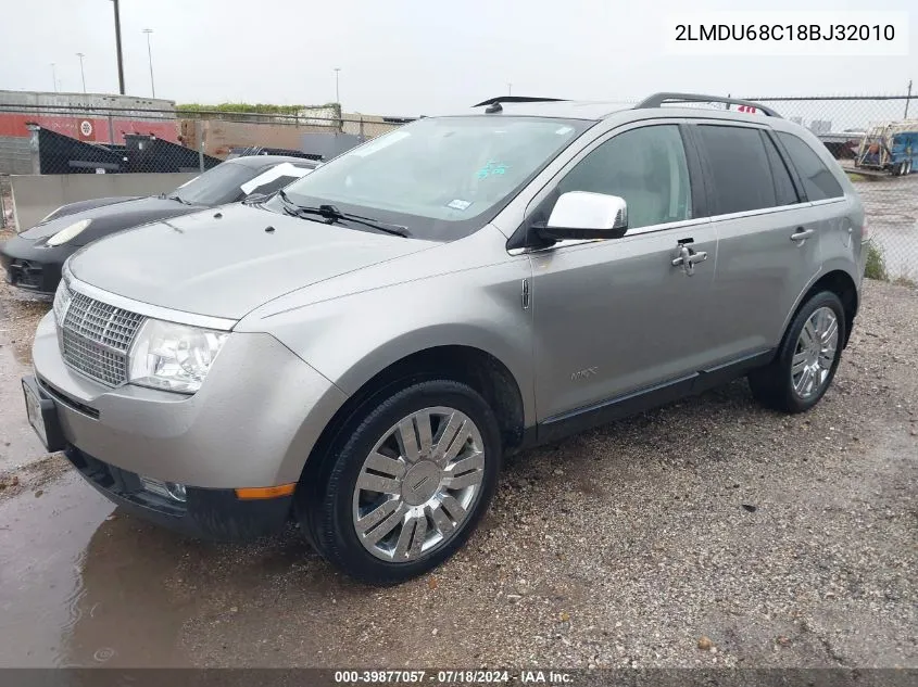 2008 Lincoln Mkx VIN: 2LMDU68C18BJ32010 Lot: 39877057