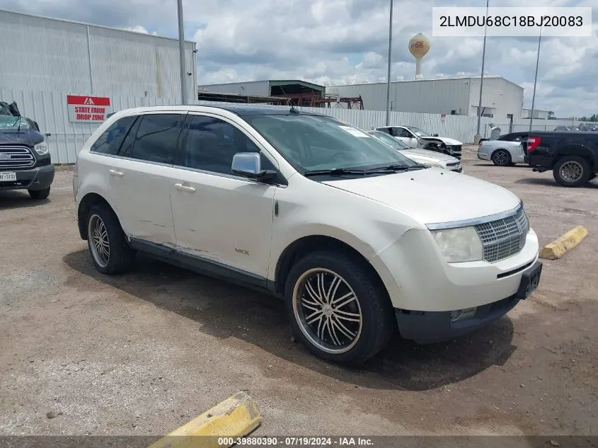 2008 Lincoln Mkx VIN: 2LMDU68C18BJ20083 Lot: 39880390