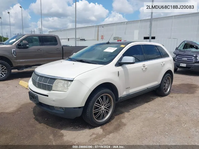 2008 Lincoln Mkx VIN: 2LMDU68C18BJ20083 Lot: 39880390