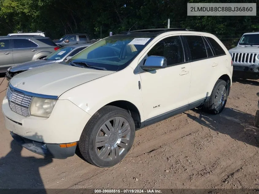 2008 Lincoln Mkx VIN: 2LMDU88C88BJ36860 Lot: 39888515