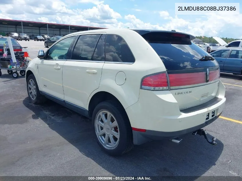 2008 Lincoln Mkx VIN: 2LMDU88C08BJ37386 Lot: 39909896