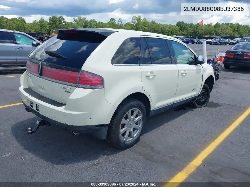 2008 Lincoln Mkx VIN: 2LMDU88C08BJ37386 Lot: 39909896