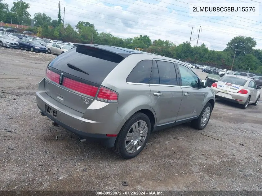 2008 Lincoln Mkx VIN: 2LMDU88C58BJ15576 Lot: 39929872