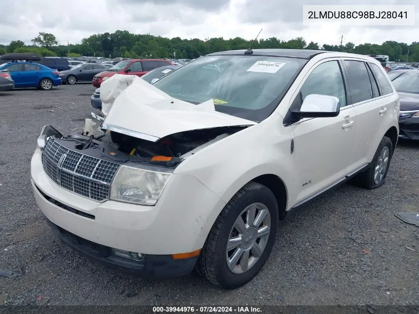 2008 Lincoln Mkx VIN: 2LMDU88C98BJ28041 Lot: 39944976