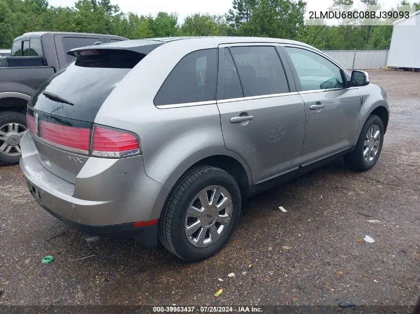 2008 Lincoln Mkx VIN: 2LMDU68C08BJ39093 Lot: 39953437