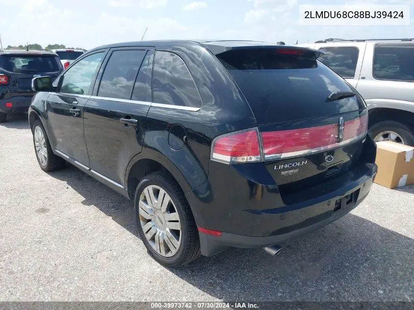 2008 Lincoln Mkx VIN: 2LMDU68C88BJ39424 Lot: 39973742