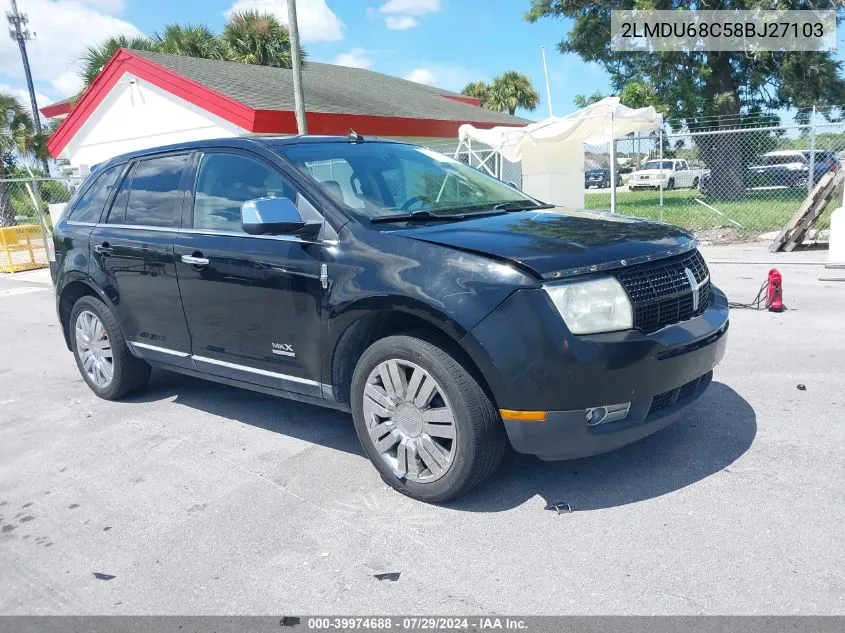 2008 Lincoln Mkx VIN: 2LMDU68C58BJ27103 Lot: 39974688