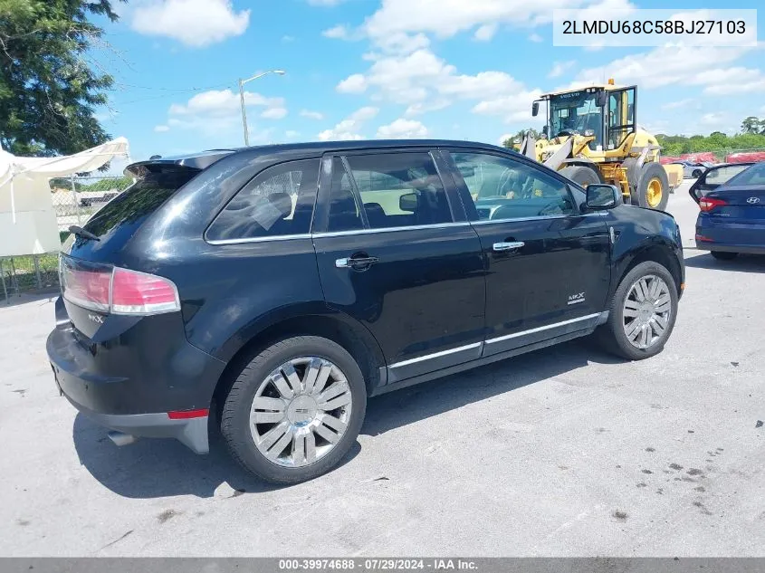 2008 Lincoln Mkx VIN: 2LMDU68C58BJ27103 Lot: 39974688