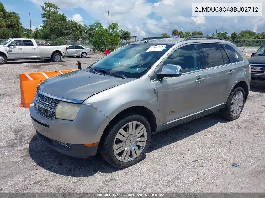 2008 Lincoln Mkx VIN: 2LMDU68C48BJ02712 Lot: 40096240