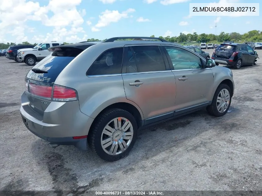 2008 Lincoln Mkx VIN: 2LMDU68C48BJ02712 Lot: 40096240