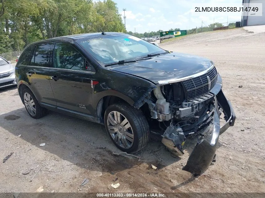 2008 Lincoln Mkx VIN: 2LMDU88C58BJ14749 Lot: 40113303