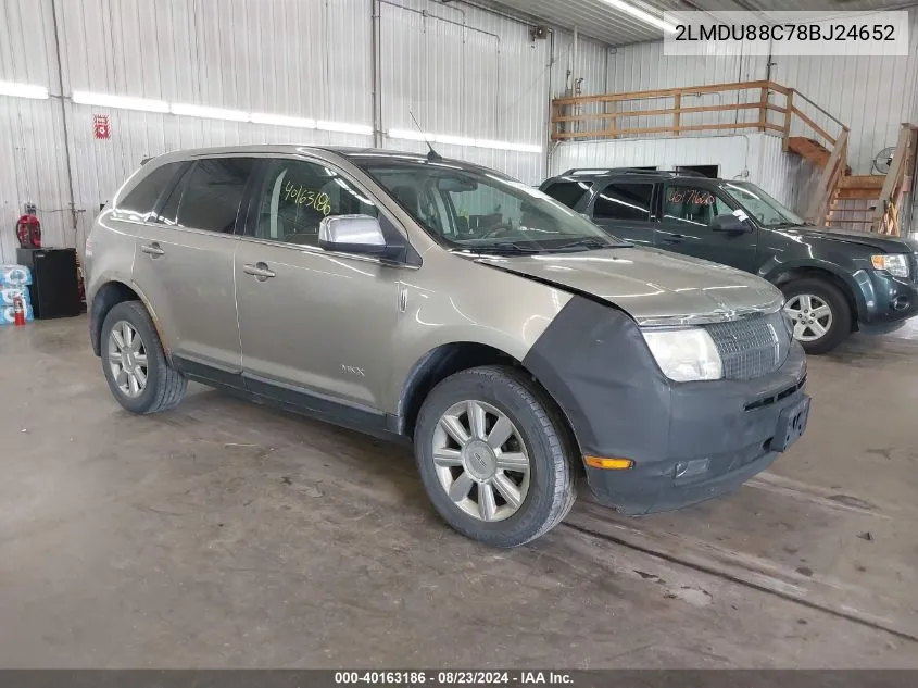 2008 Lincoln Mkx VIN: 2LMDU88C78BJ24652 Lot: 40163186