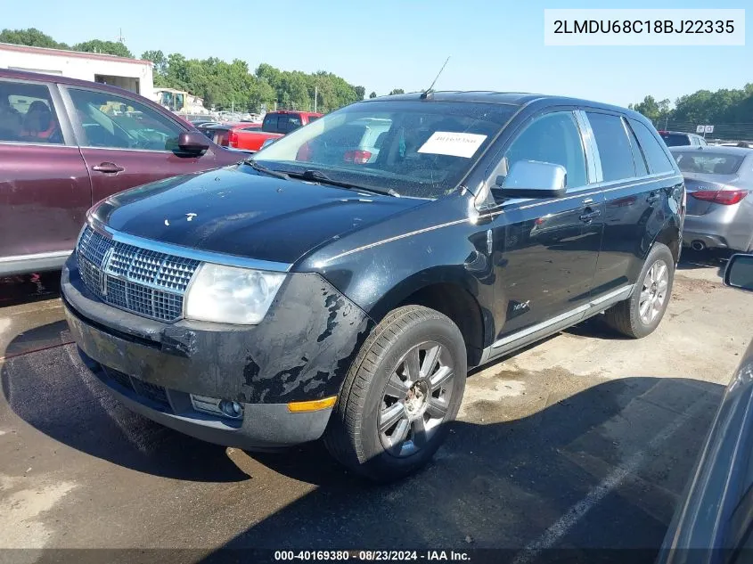 2008 Lincoln Mkx VIN: 2LMDU68C18BJ22335 Lot: 40169380