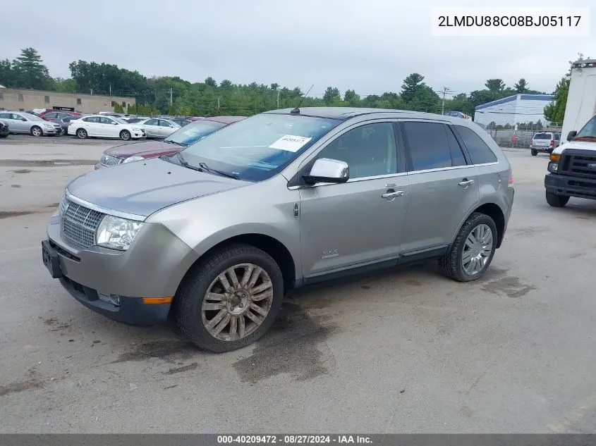 2008 Lincoln Mkx VIN: 2LMDU88C08BJ05117 Lot: 40209472