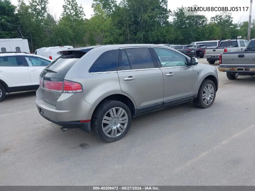 2008 Lincoln Mkx VIN: 2LMDU88C08BJ05117 Lot: 40209472