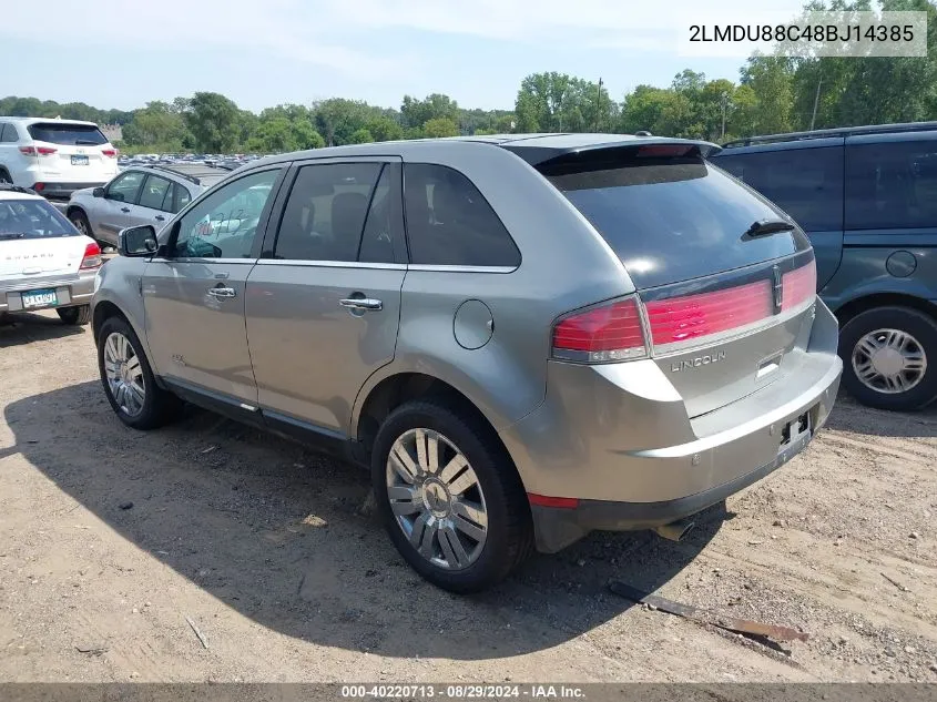 2008 Lincoln Mkx VIN: 2LMDU88C48BJ14385 Lot: 40220713