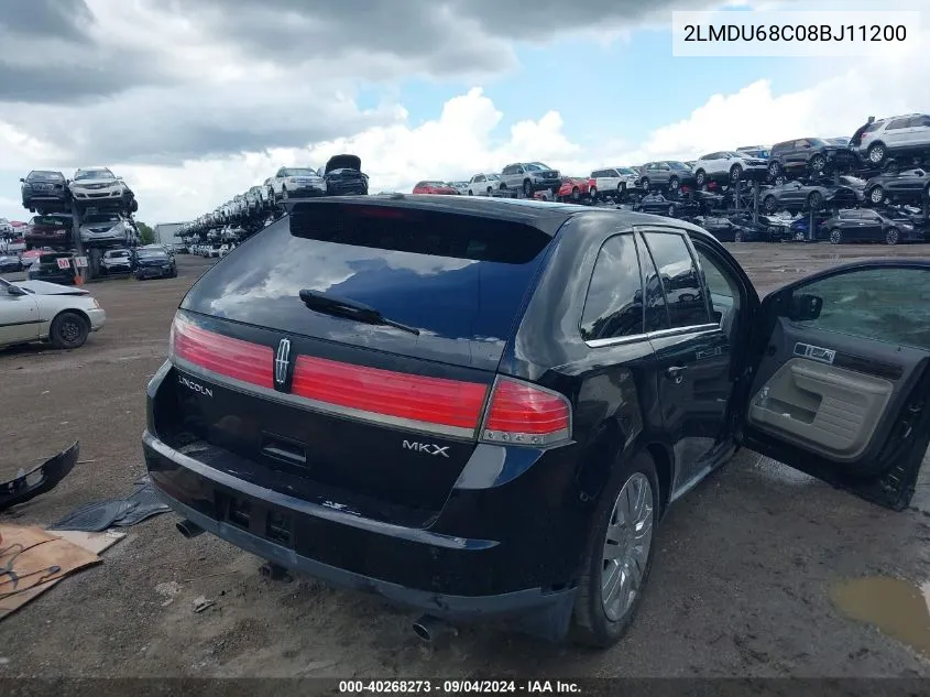 2008 Lincoln Mkx VIN: 2LMDU68C08BJ11200 Lot: 40268273