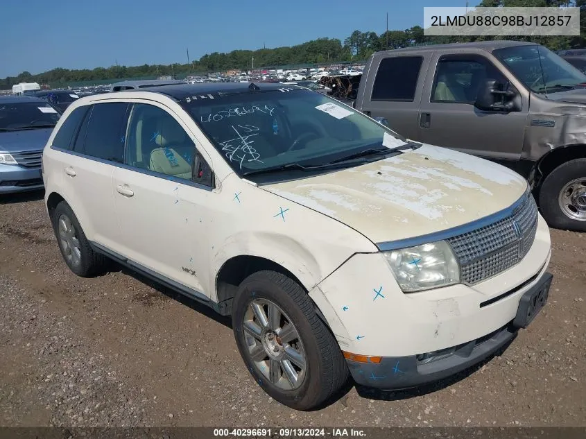 2008 Lincoln Mkx VIN: 2LMDU88C98BJ12857 Lot: 40296691