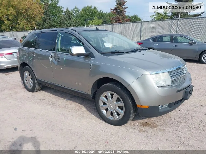 2008 Lincoln Mkx VIN: 2LMDU88C28BJ31590 Lot: 40310691