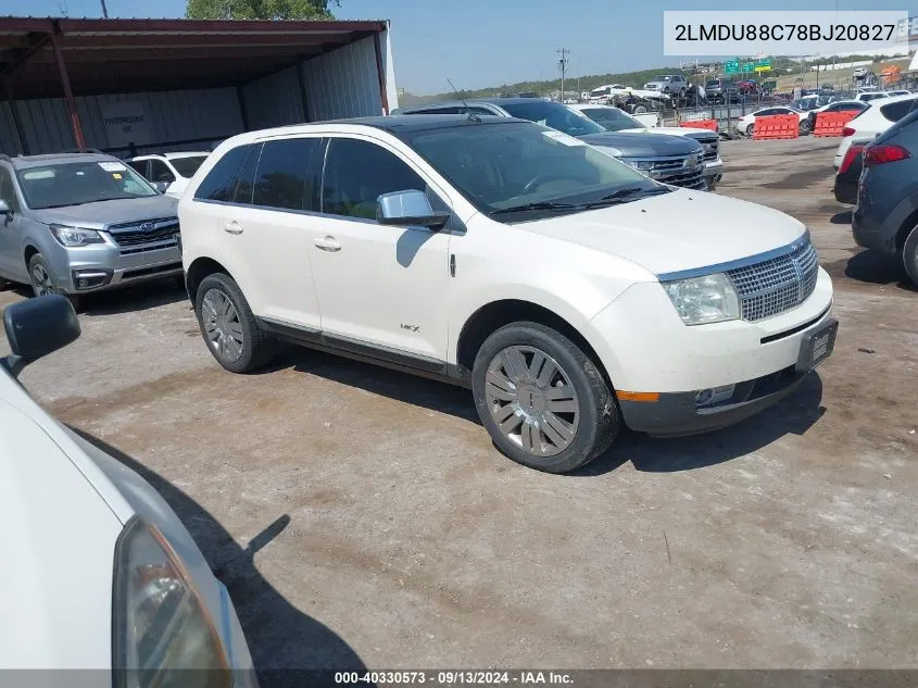 2008 Lincoln Mkx VIN: 2LMDU88C78BJ20827 Lot: 40330573