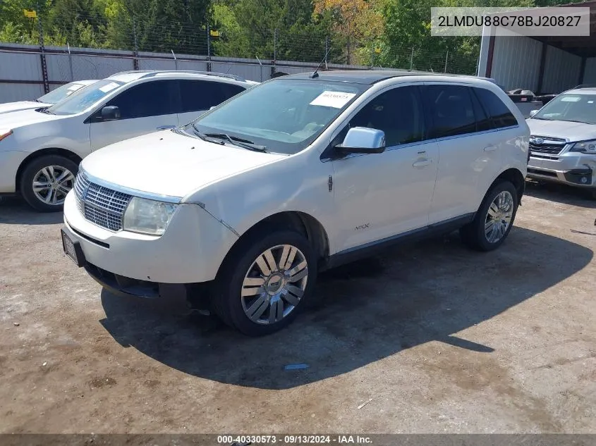 2008 Lincoln Mkx VIN: 2LMDU88C78BJ20827 Lot: 40330573