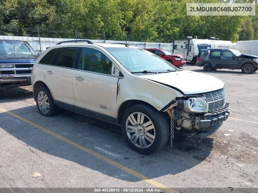 2008 Lincoln Mkx VIN: 2LMDU88C68BJ07700 Lot: 40339818