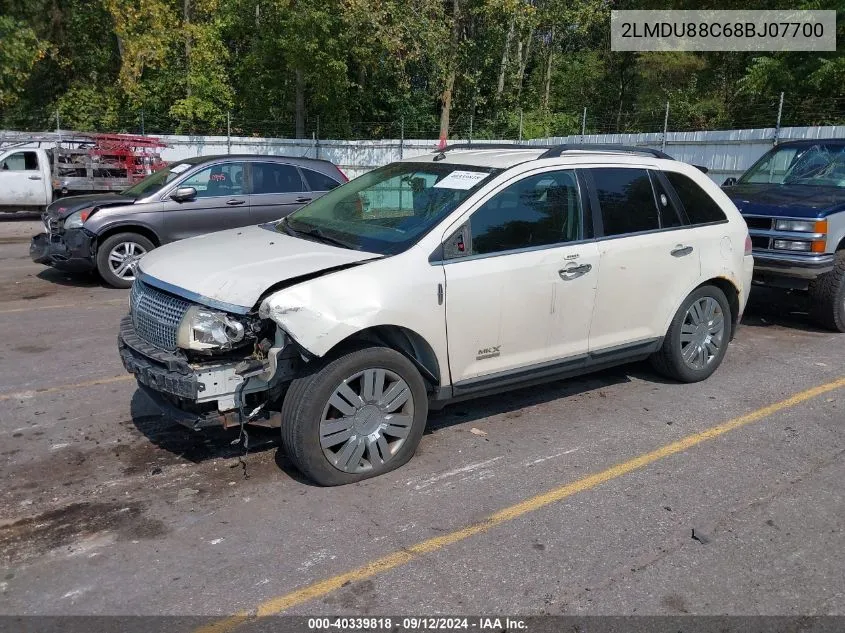 2008 Lincoln Mkx VIN: 2LMDU88C68BJ07700 Lot: 40339818