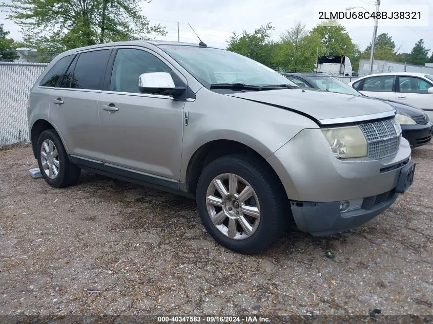 2008 Lincoln Mkx VIN: 2LMDU68C48BJ38321 Lot: 40347563