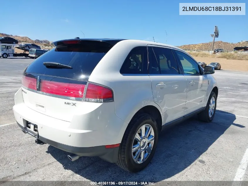 2008 Lincoln Mkx VIN: 2LMDU68C18BJ31391 Lot: 40361196