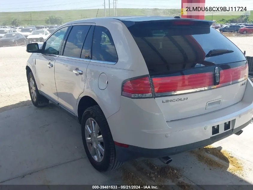 2009 Lincoln Mkx VIN: 2LMDU68CX9BJ11724 Lot: 39481533