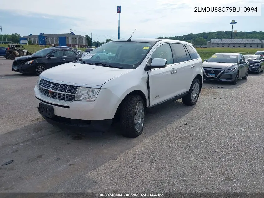 2009 Lincoln Mkx VIN: 2LMDU88C79BJ10994 Lot: 39740804