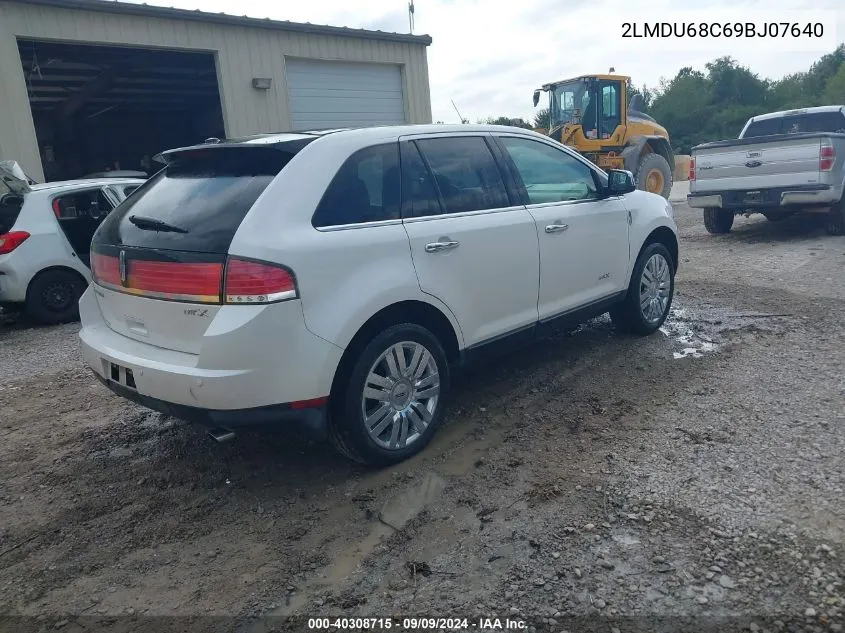 2009 Lincoln Mkx VIN: 2LMDU68C69BJ07640 Lot: 40308715