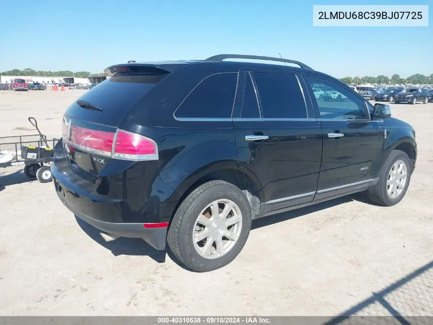 2009 Lincoln Mkx VIN: 2LMDU68C39BJ07725 Lot: 40310538