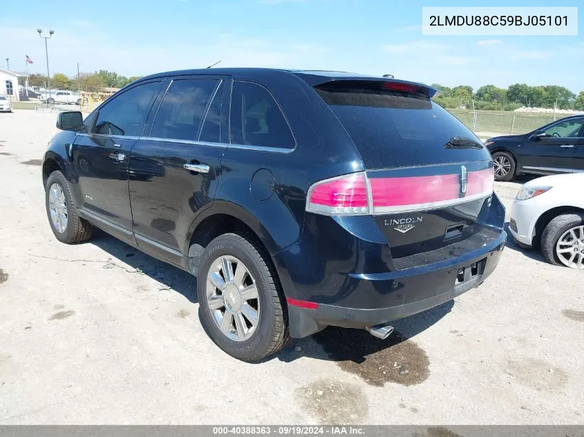 2009 Lincoln Mkx VIN: 2LMDU88C59BJ05101 Lot: 40388363