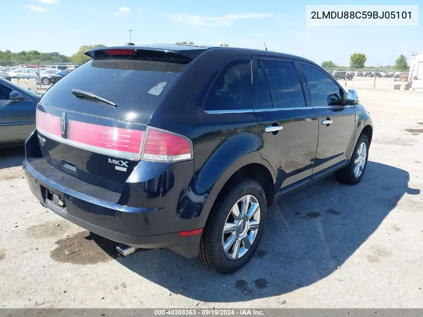 2009 Lincoln Mkx VIN: 2LMDU88C59BJ05101 Lot: 40388363