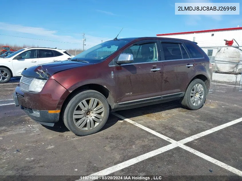 2LMDJ8JC8ABJ26998 2010 Lincoln Mkx