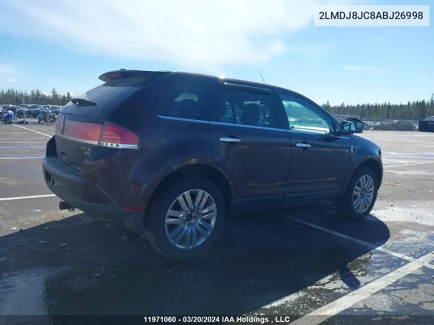 2LMDJ8JC8ABJ26998 2010 Lincoln Mkx