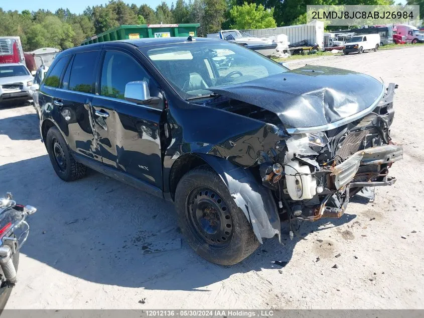 2010 Lincoln Mkx VIN: 2LMDJ8JC8ABJ26984 Lot: 12012136