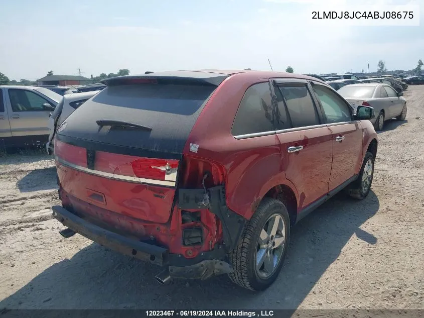 2010 Lincoln Mkx VIN: 2LMDJ8JC4ABJ08675 Lot: 12023467