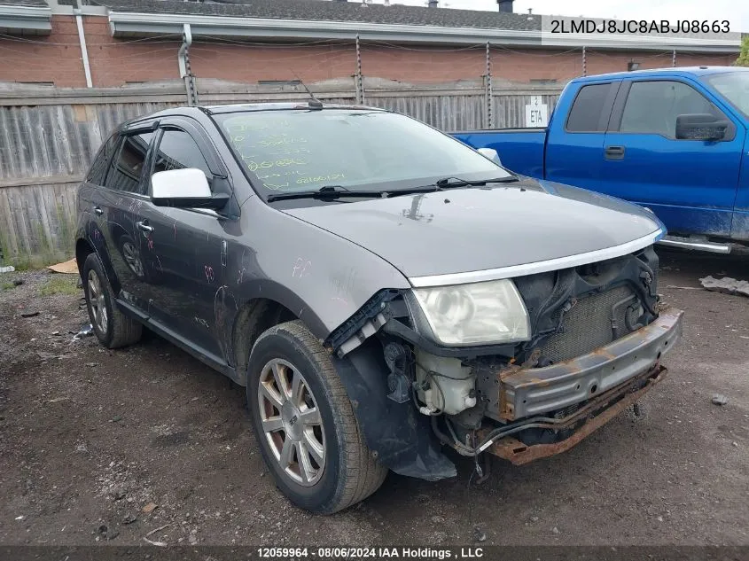 2010 Lincoln Mkx VIN: 2LMDJ8JC8ABJ08663 Lot: 12059964