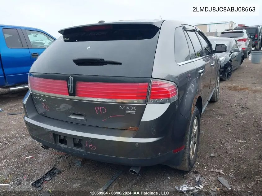 2010 Lincoln Mkx VIN: 2LMDJ8JC8ABJ08663 Lot: 12059964