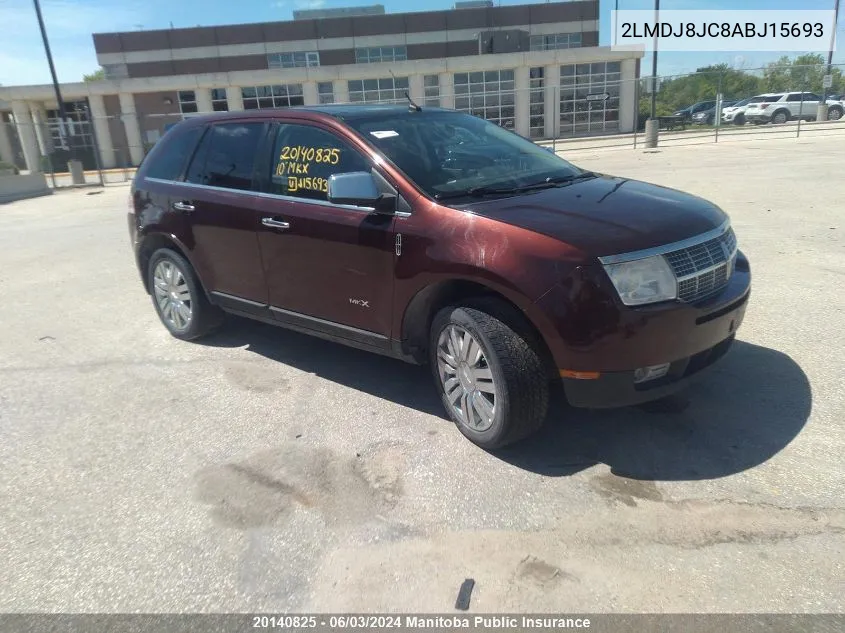 2010 Lincoln Mkx VIN: 2LMDJ8JC8ABJ15693 Lot: 20140825